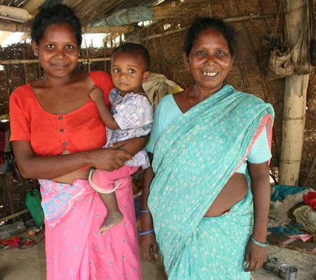 Laxmi and her daughter in law in their house